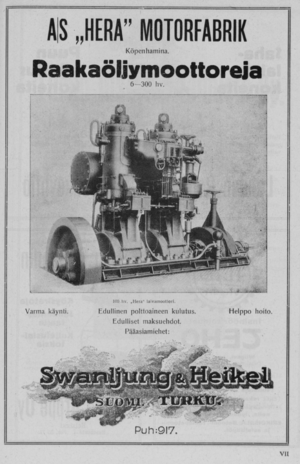 (1920) Finsk rekmlame for Hera