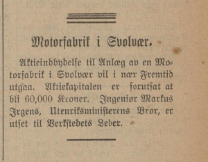 Notis i Bodø Tidende